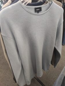 машка сина блуза од мерцелизиран конец