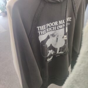 дуксер во графит боја со качулка и кенгур џеб