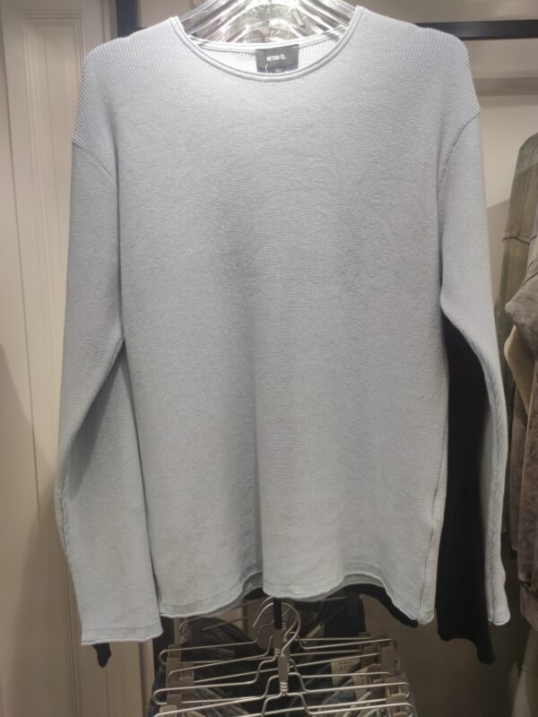 Машка блуза од мерцелизиран конец во сина боја машка сина блуза од мерцелизиран конец