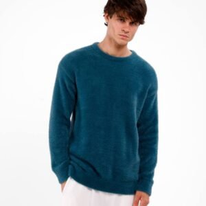 машка сина блуза со мека текстура