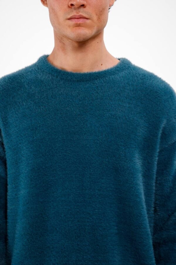 машка сина блуза со мека текстура