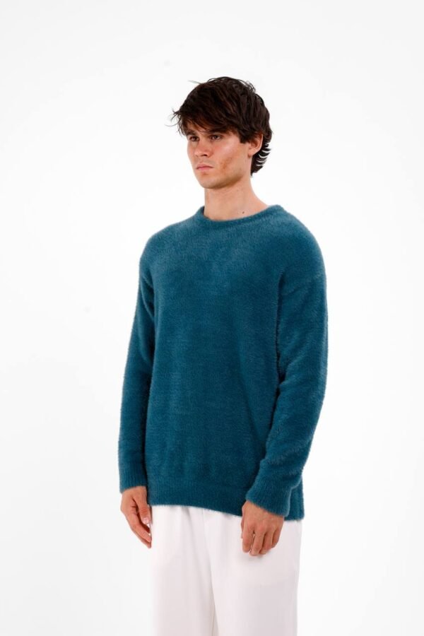 машка сина блуза со мека текстура