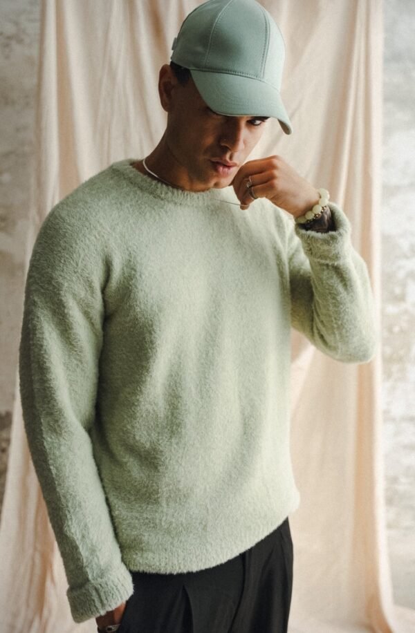 машка блуза во резеда боја со мека текстура