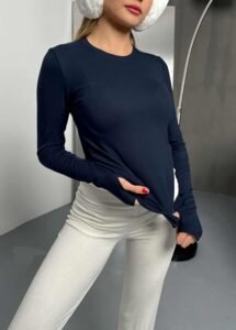 женска блуза full lycra во тегет боја