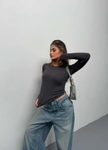 женска блуза full lycra во антрацит боја