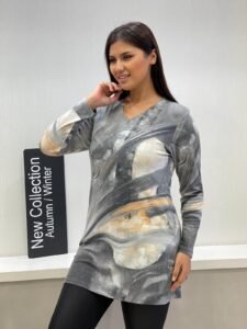 женска туника со долги ракави и стрижена ангора